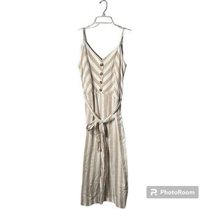 Kensie jeans stripe linen blend jumpsuit size XL
